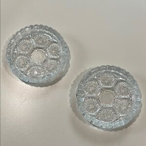 Vintage Diamond Cut Glass Ashtray/Coasters